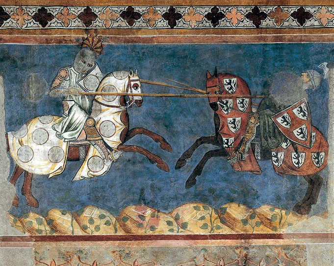 Campaldino_cavalieri da affresco in san gimignano palazzo comunale