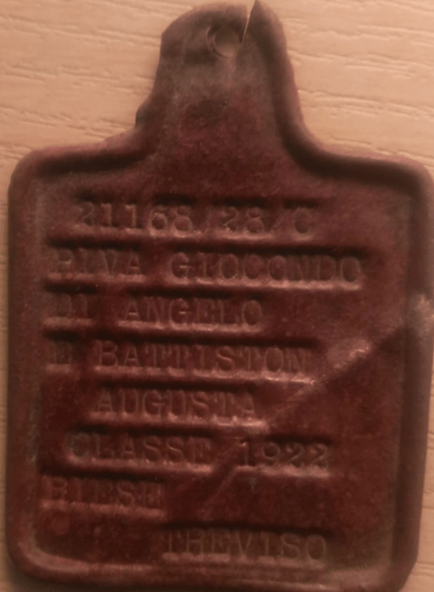 Piastrini di riconoscimento dei reduci Ballani e Piva2