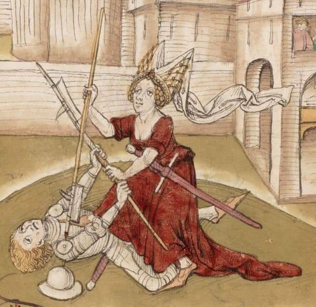 Donna in duello da un testo tedesco